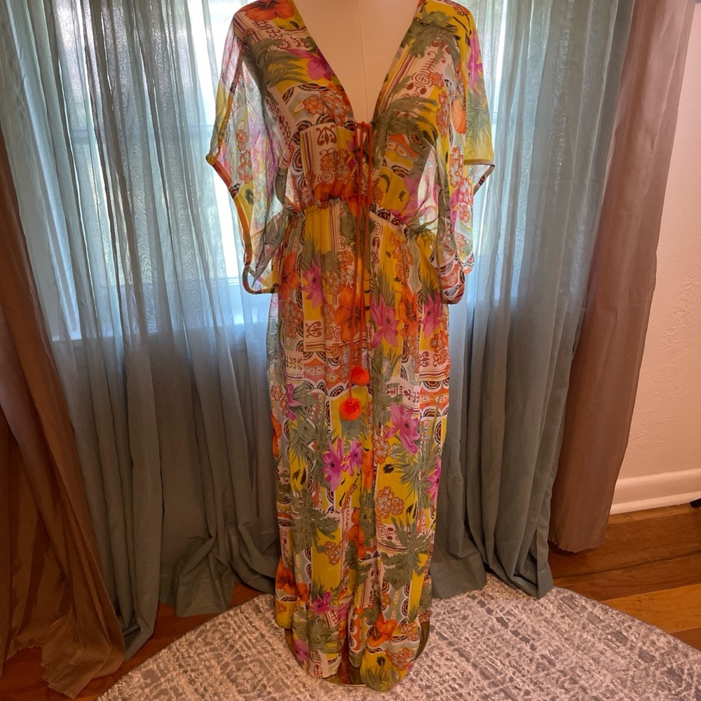 America & beyond Floral Multicolor Maxi Swim Suit Cover